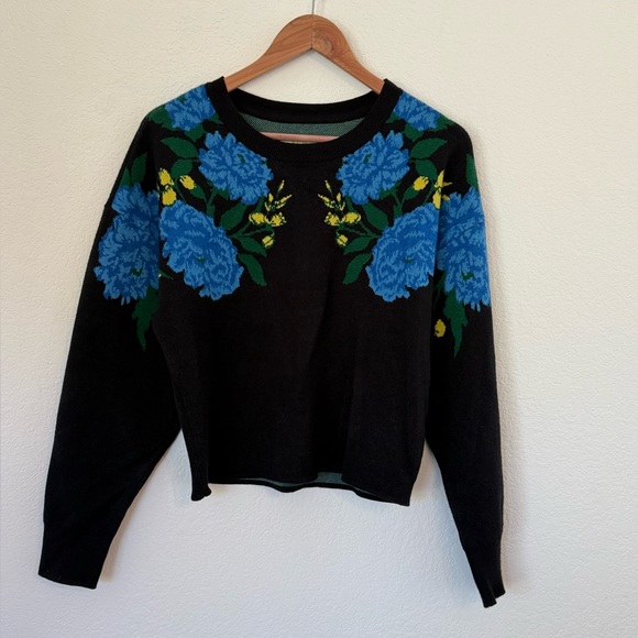 Maeve Tops - Maeve The Camryn Cropped Crewneck Sweater by Anthropologie Womens Medium